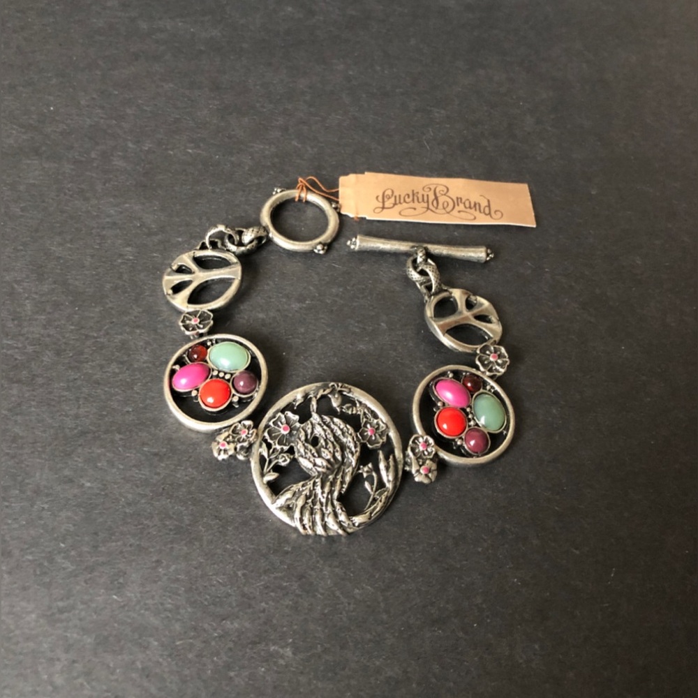 Lucky Brand peacock with peace sign bracelet vintage jewelry new with tags